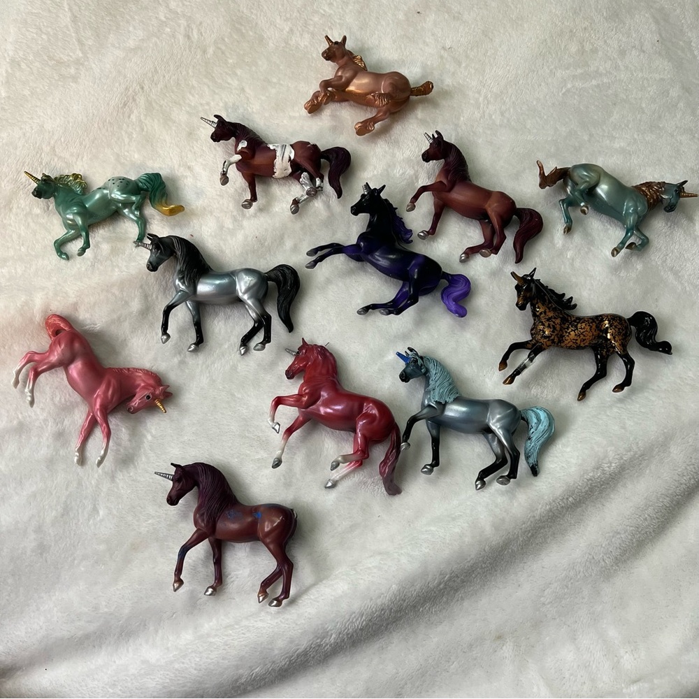 Bryer Horses Stablemates Magical Unicorn Colorful Toy Lot Set Please Read